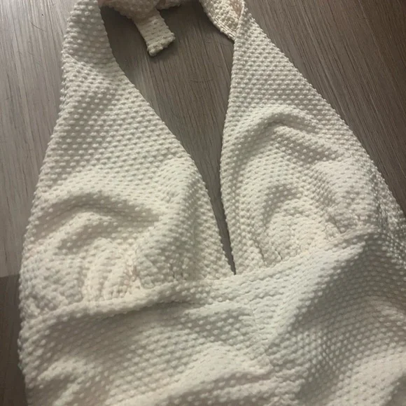 Anthropologie Halter Chic Ivory Textured Top - Picture 3 of 5